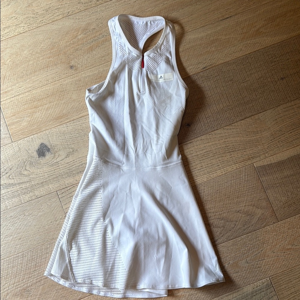 Adidas White Sleeveless Halter Mini Dress
